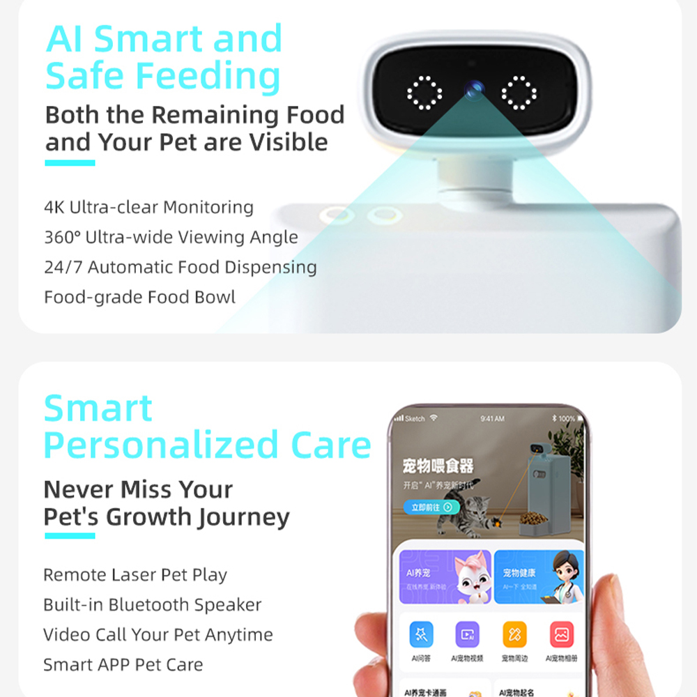 4K HD Smart AI Pet Camera Feed - Pet Feeders review and price