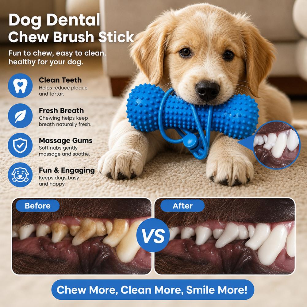 Dog Teething Dental Chew Stick - Teeth Cleaning Dog Chew Bone review and price